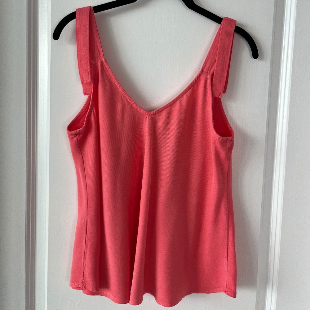 Made in Italy Coral Pink 100% Tencel Sleeveless Tank Top